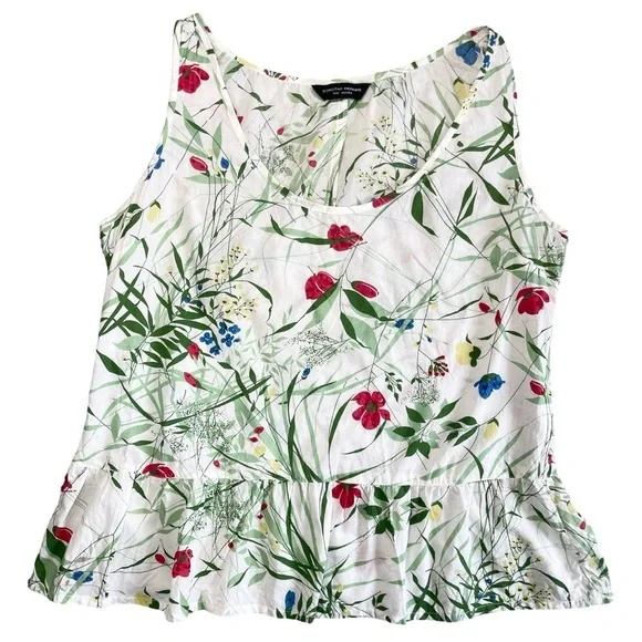 DOROTHY PERKINS FLORAL PEPLUM TANK COTTAGECORE BOTANICAL GARDEN PARTY - SIZE 18 - Picture 2 of 14
